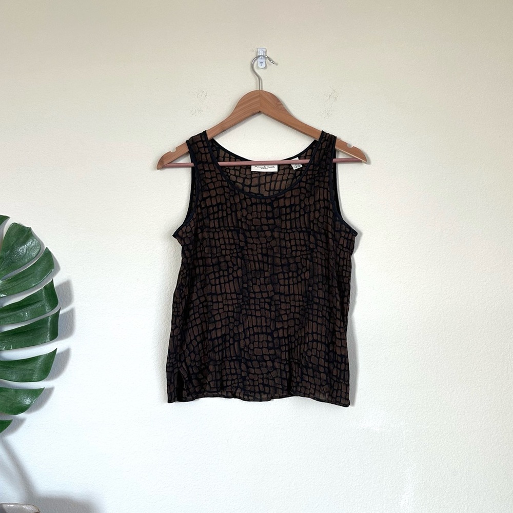 Vintage Amanda Smith Silk Animal Print Tank